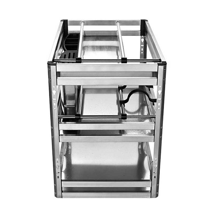 厨房拉篮调料不锈钢调味阻尼橱柜竖拉篮拉篮