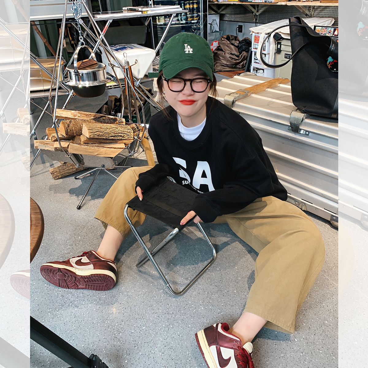 莉贝琳sisy圆领字母套头卫衣外套女宽松休闲百搭慵懒风长袖上衣秋