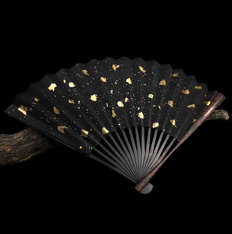 施贵妃古方定制扇子折扇棕竹芝麻95寸大古手工扇子