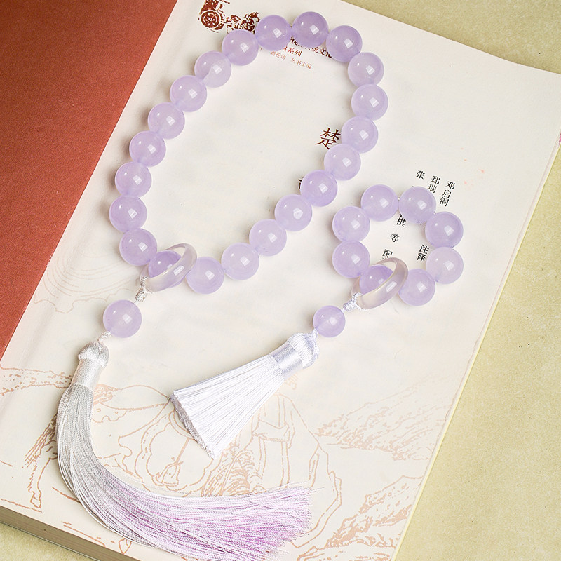 手持手串天然玉石手链古风汉服配饰手把件带手链