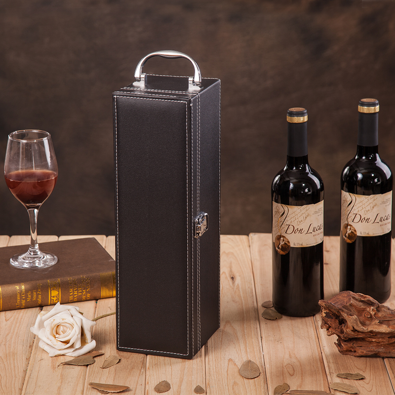 红酒通用黑色包装盒拉菲葡萄酒礼盒豪华手提盒子酒盒