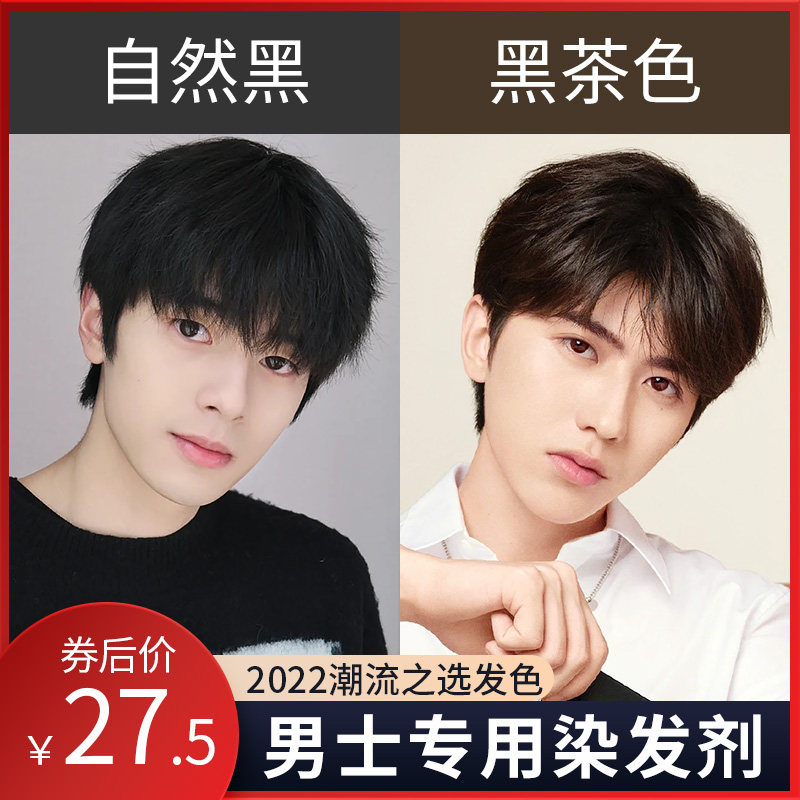 文哥发品男男生染发剂男士专用颜色纯黑茶色黑色彩染