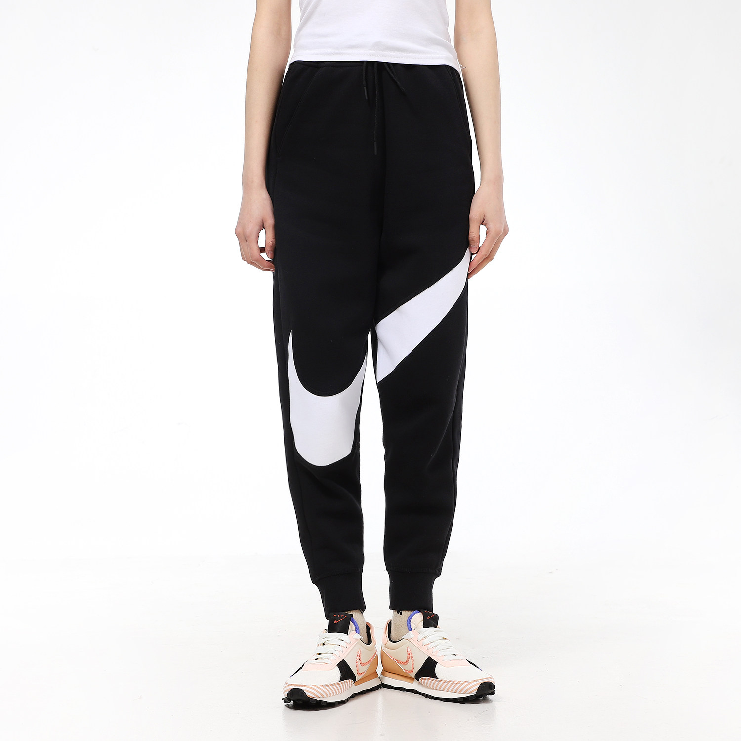专柜正品耐克女裤运动裤束脚休闲裤大勾长裤小脚运动长裤