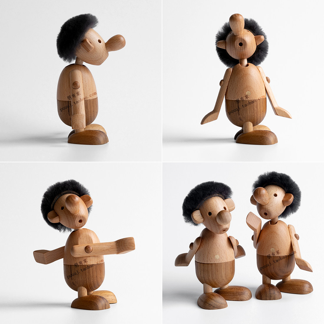 表情丰富大鼻子北欧创意木质玩偶木玩个性礼物装饰品摆件