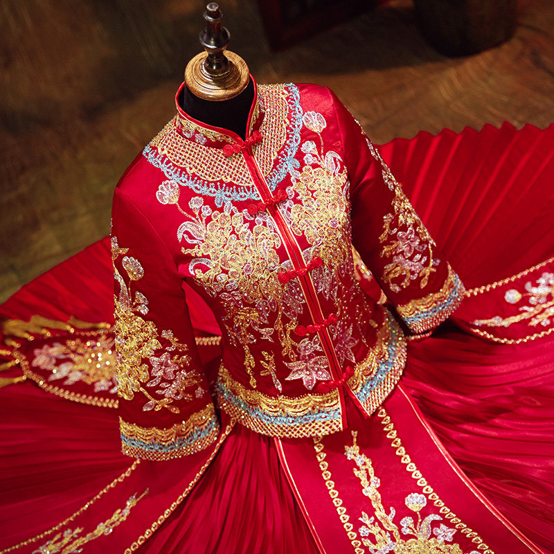 秀禾服新娘结婚敬酒服龙凤褂2020新款中式婚服古代婚纱礼服中国风