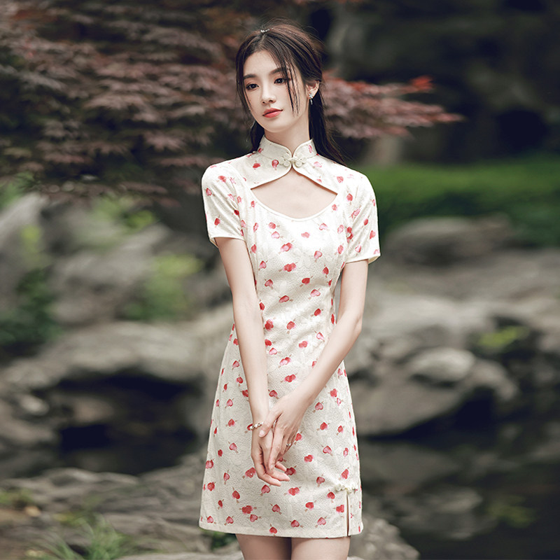 少女短款复古夏复古子女小个子小个小清新年轻时尚旗袍