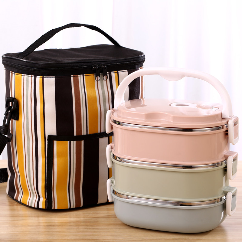 不锈钢多层保温饭盒学生手提大容量餐盒便当层带饭盒