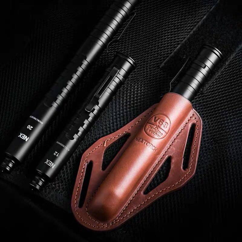 纳丽德行者特工v68真皮横竖两用棍套伸缩机械三节甩棍