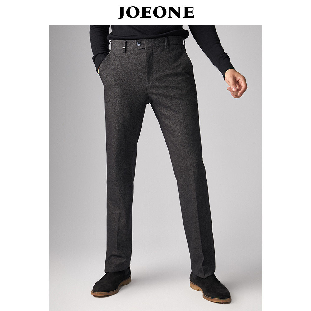 九牧王男装仿毛西裤男2019秋季新款商务休闲上班中年直筒长裤男士