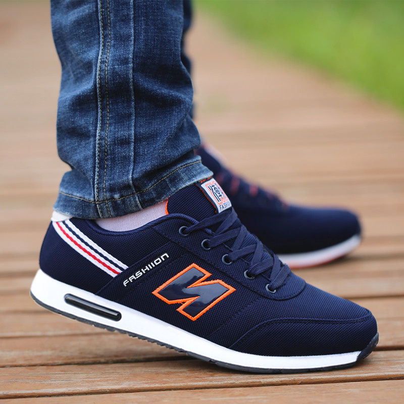 帆布鞋男2021秋季男鞋透气韩版潮鞋子男士运动休闲鞋网鞋低帮单鞋