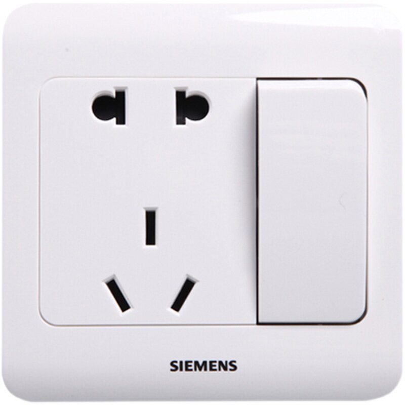 五孔西门子开关插座开关远景插带双二三雅白一开双控电源插座