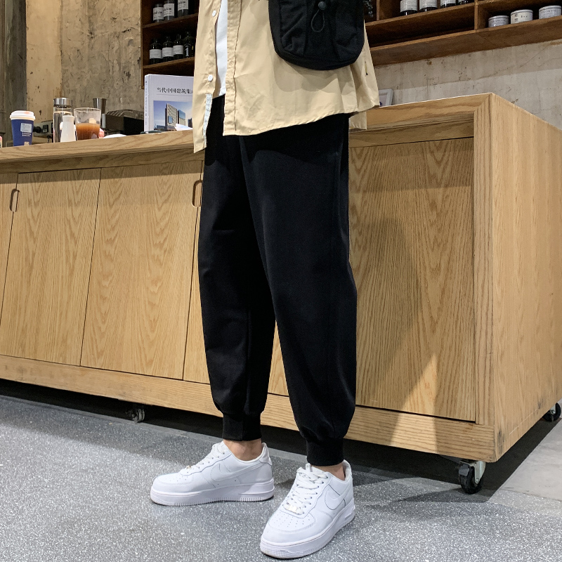 休闲裤男夏季春秋韩版裤子束脚裤宽松运动裤潮牌ins百搭薄款卫裤