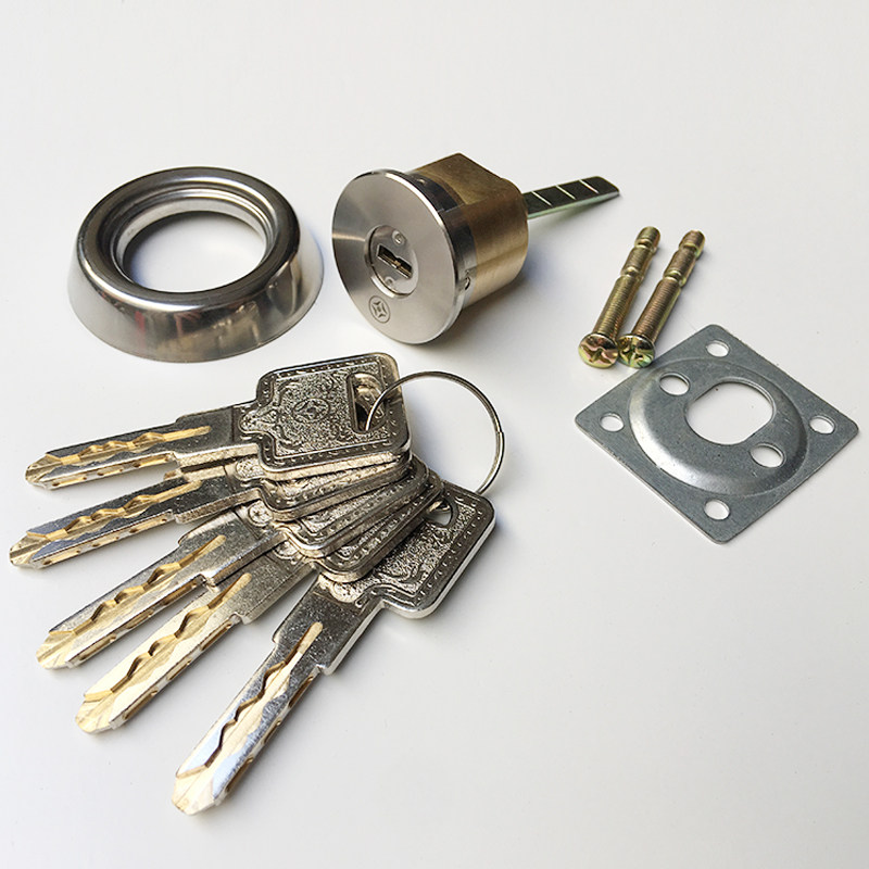 道门过道宿舍套装开外防盗门家用老式开锁双头机械门锁