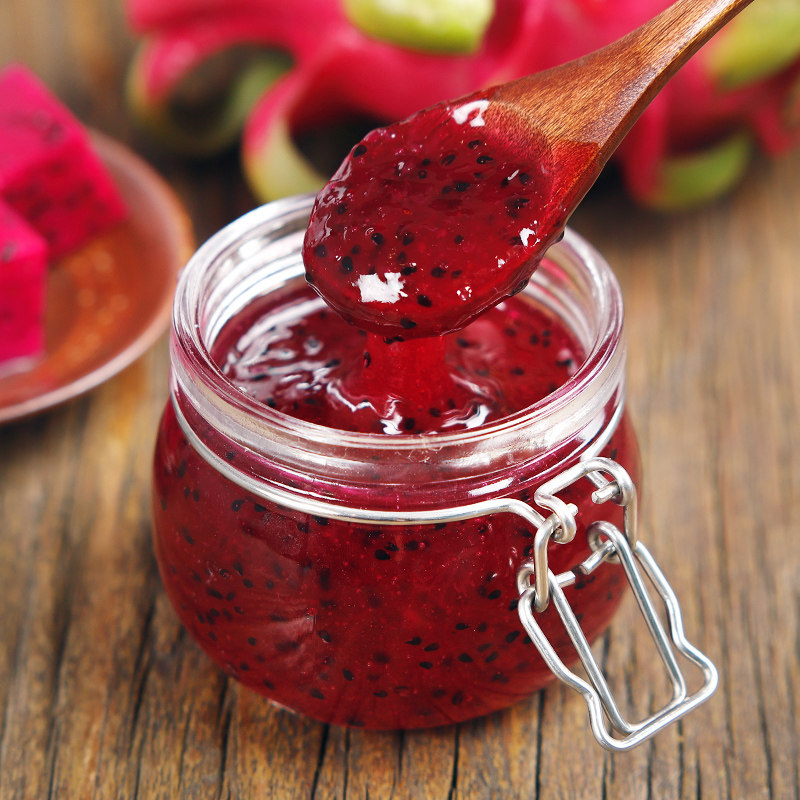 广禧红心火龙果果酱2kg 含果肉果粒刨冰炒酸奶专用果酱奶茶原料