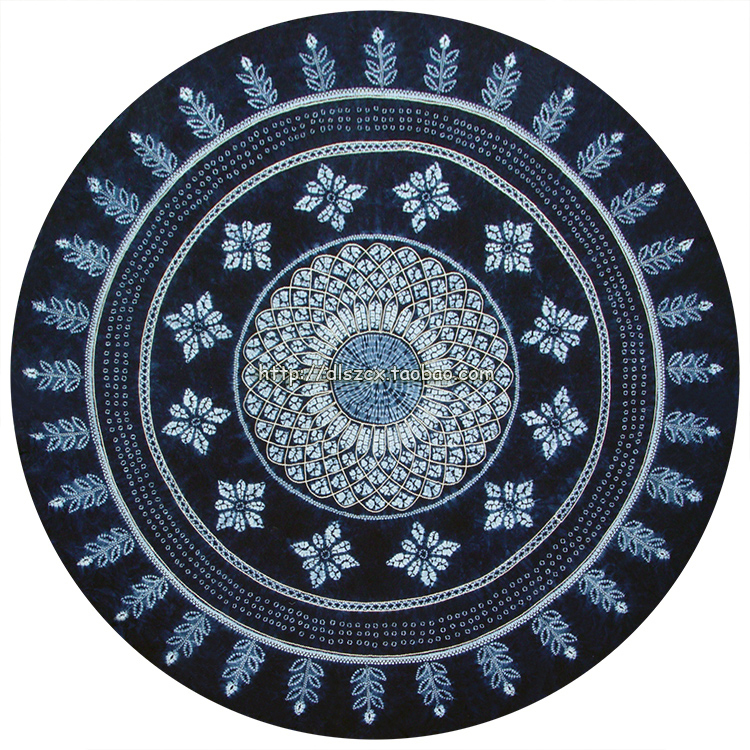 2米云南大理手工白族扎染圆桌民族餐馆桌布白族扎染