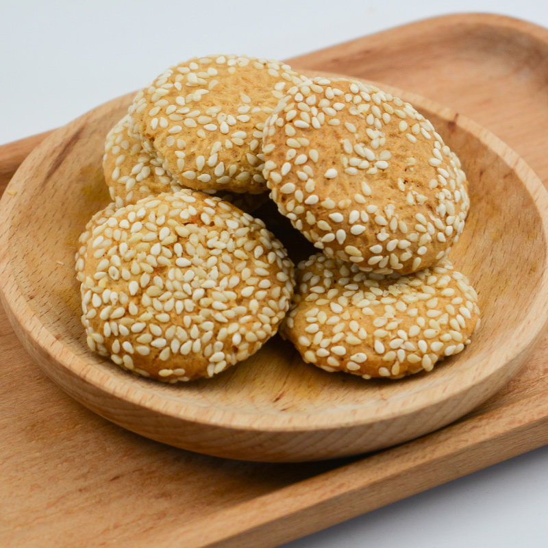 零食宁波特产洋钱办公室芝麻金钱饼小麻饼215克传统中式糕点