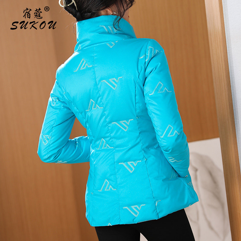 天青色显瘦保暖鸭绒白鸭绒收腰轻便新款冬季2022羽绒服