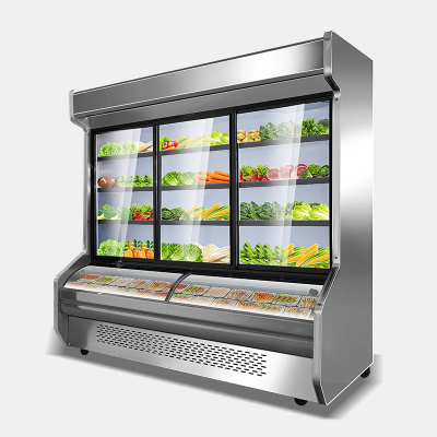 诺唯斯不锈钢点菜柜商用立式冷藏冷冻蔬菜麻辣烫展示柜冷藏保鲜柜