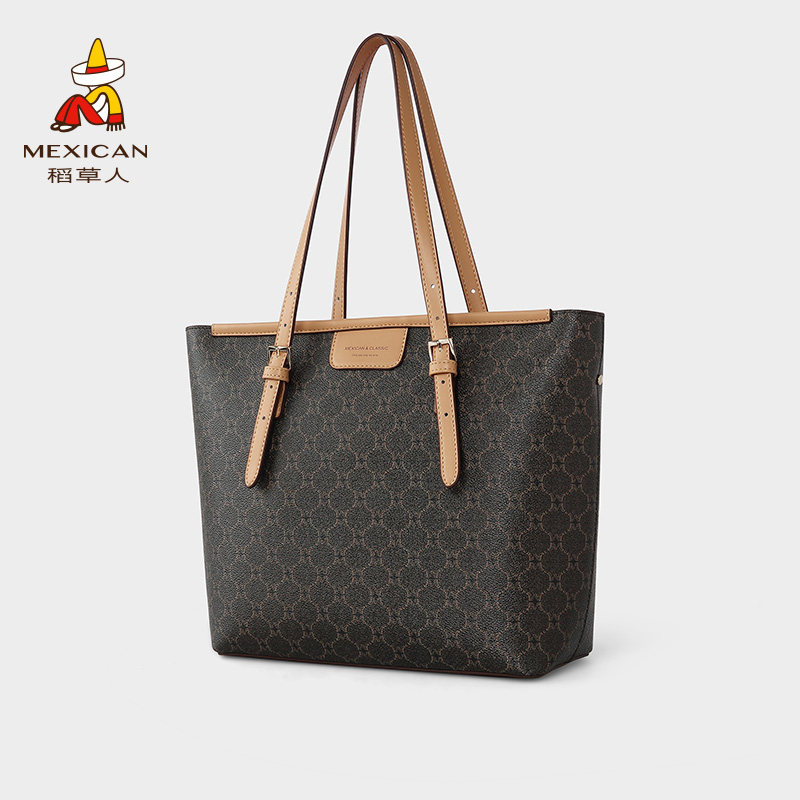 稻草人女士包包2022新款经典老花托特大容量手提包托特包