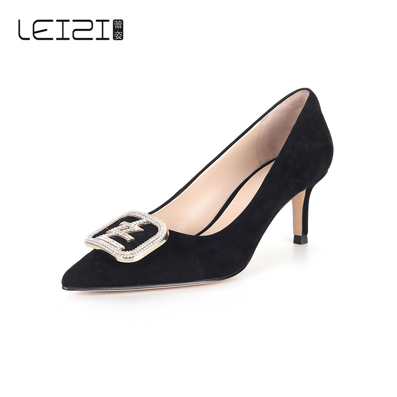 女鞋蕾姿轻奢品牌奢华新款羊皮浅口单鞋md01111057单鞋