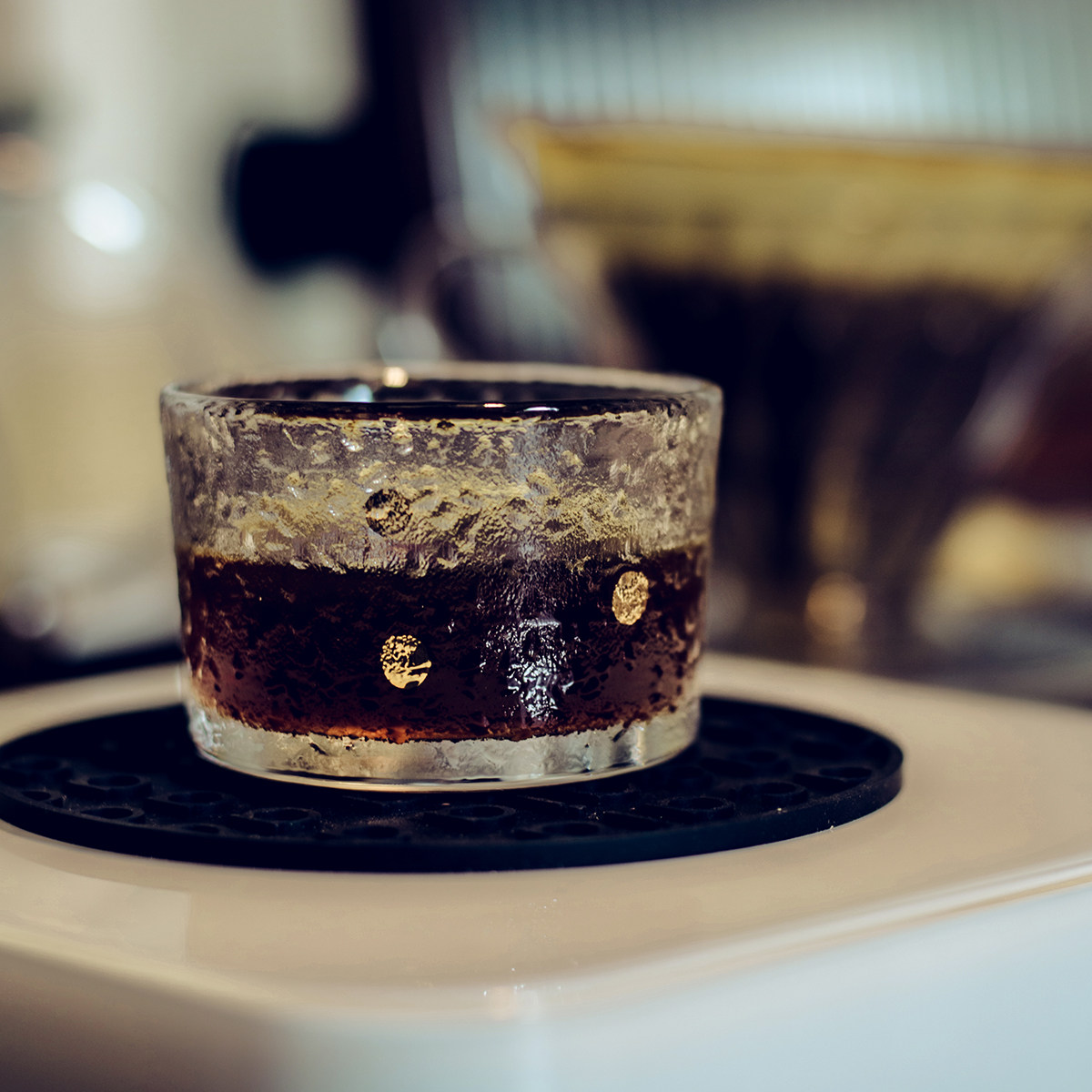 日式金箔手冲单品咖啡杯精致迷你古法玻璃杯茶杯咖啡杯