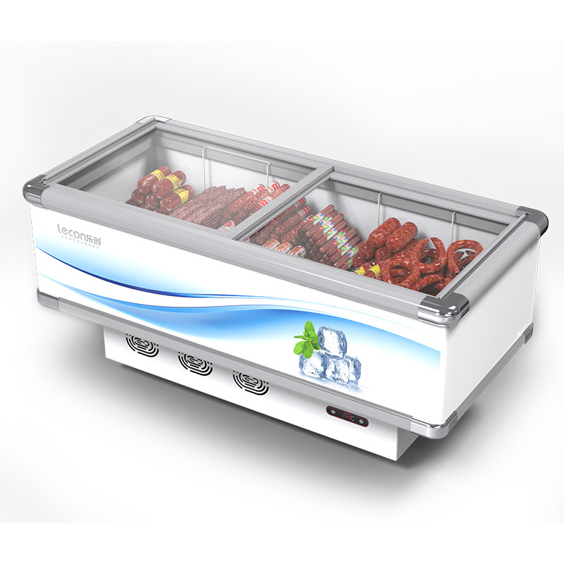 商用乐创卧式岛柜冷冻大容量超市食品展示柜保鲜展示柜