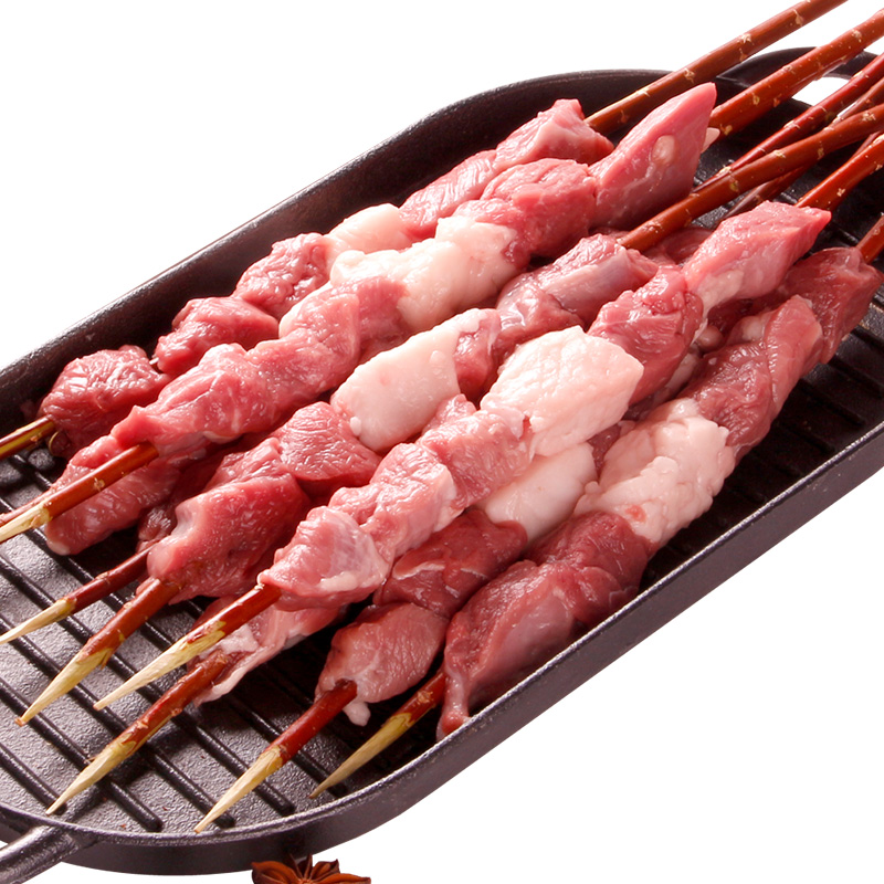 诺伯豪斯1200g红柳柳枝羊肉串烧烤食材内蒙古新鲜清真羊肉串