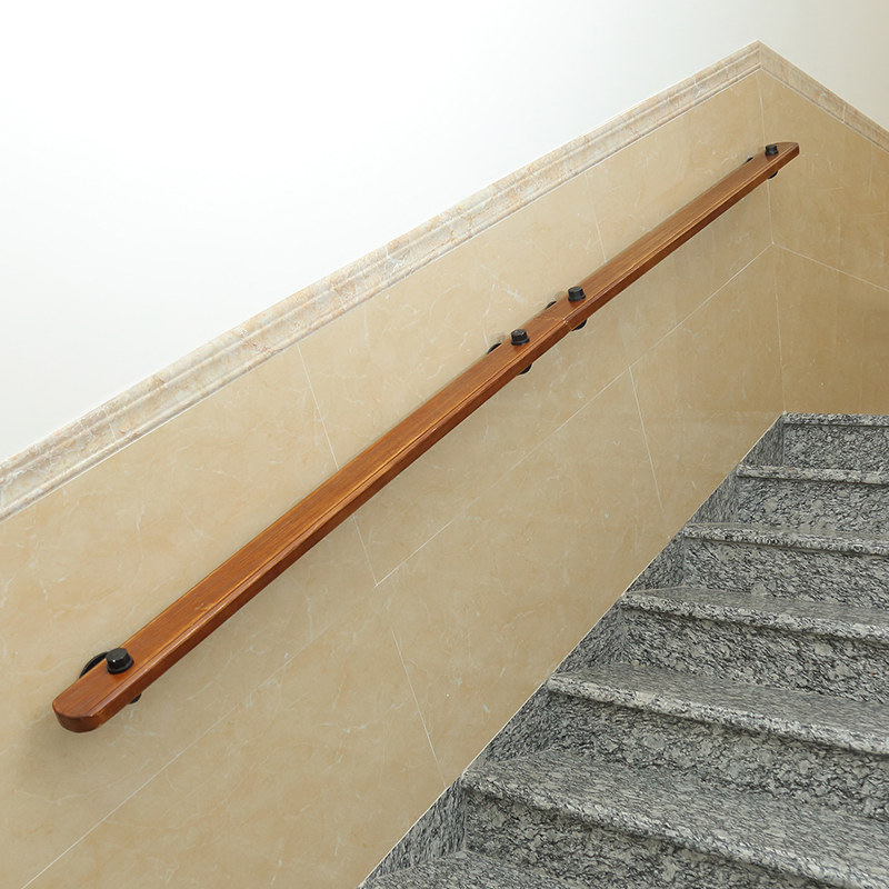 扶手欧式楼梯靠墙室内幼儿园实木家用栏杆老人楼梯扶手