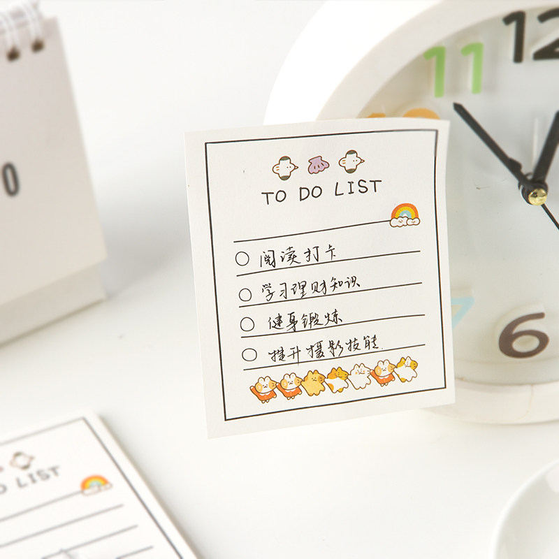 寄语米特猫积极人生便利贴 盐系卡通计划打卡留言便签纸手帐n次贴