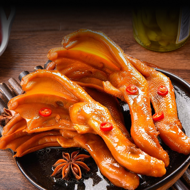 龙岩泡鸭爪福建特产解馋鸭掌香辣辣的鸭脚零食鸭肉零食