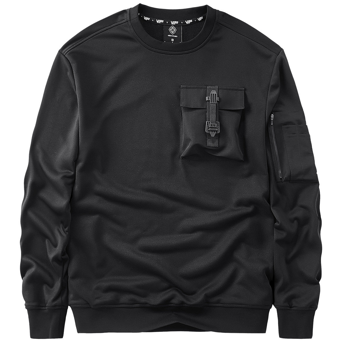 VIP卫衣新款2022年春秋机能风圆领长袖t恤工装打底衫男士春装上衣