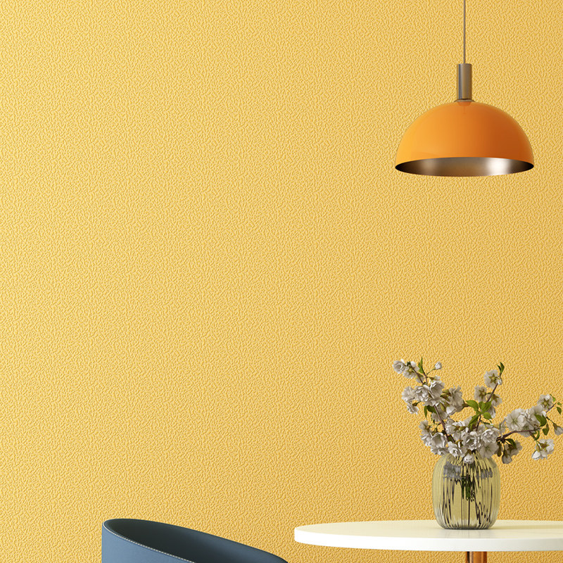 新款鲜黄柠檬黄亮黄色墙纸防水pvc背景墙鹅黄pvc墙纸