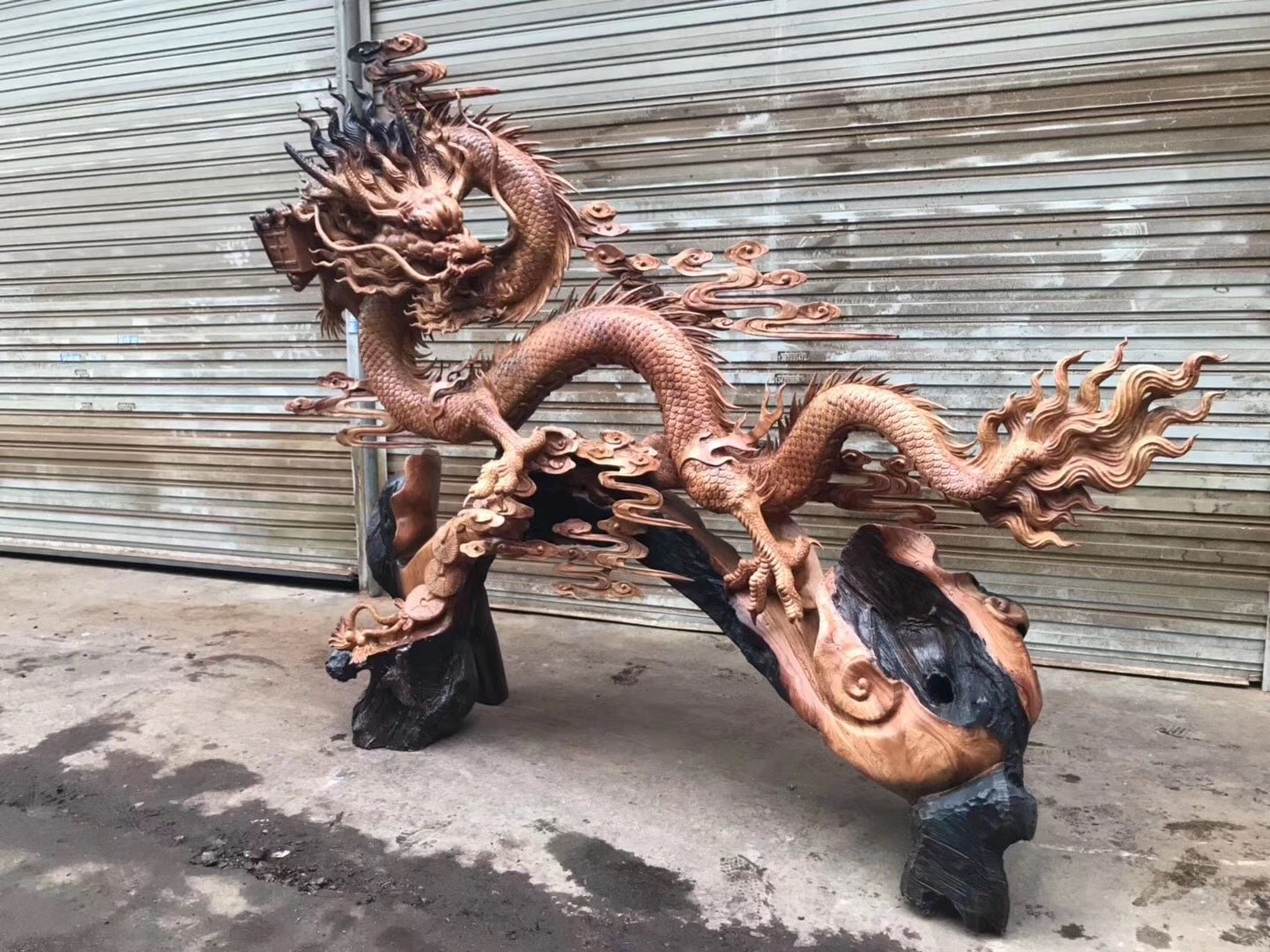 崖柏天然树根摆件根雕木雕盆景弥勒花梨中国龙根雕