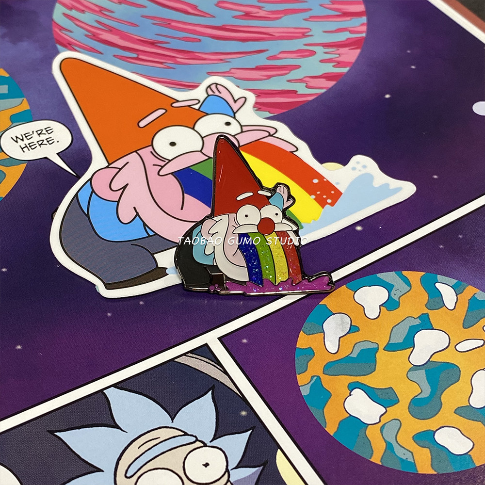 怪诞小镇gravityfalls周边美国卡通贴纸胸针勋章动漫挂件