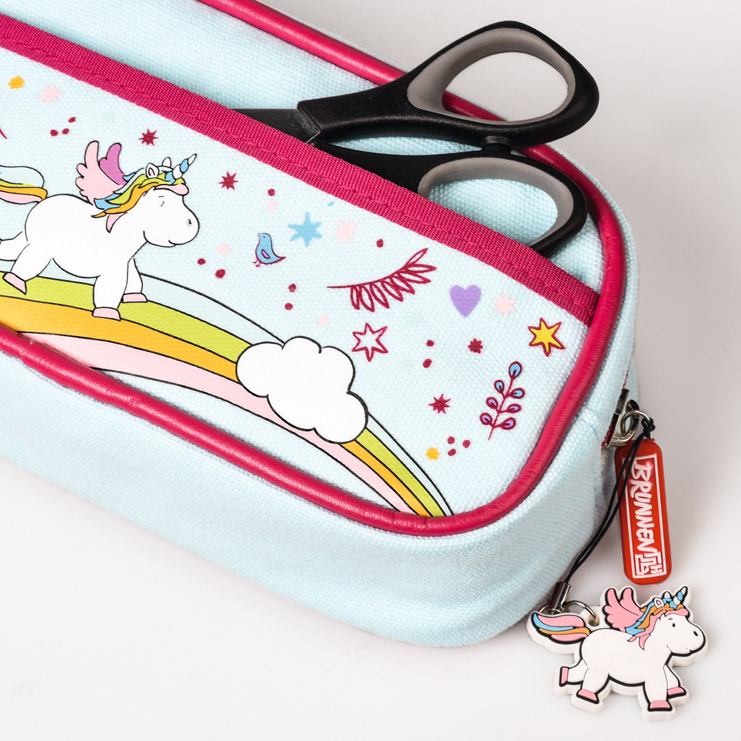 brunnen德国进口卡哇伊笔袋梦幻独角兽卡通通风单层笔袋