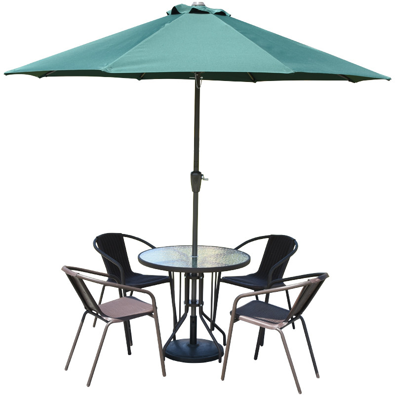 桌椅户外带伞室外庭院太阳伞组合露天休闲外摆桌椅套件