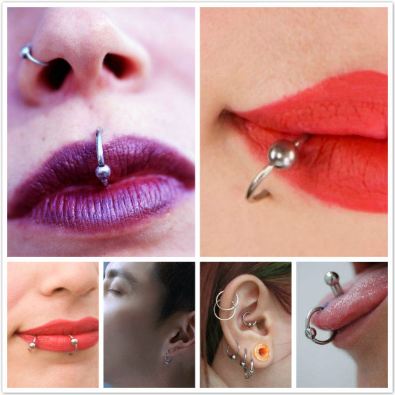 包邮2019性感女穿刺阴环卡珠pa环钛钢小耳朵耳环耳骨鼻环唇环乳环