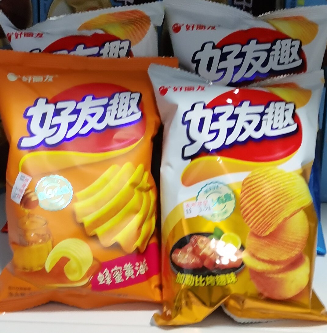 好丽友45g好友趣薯片泡菜牛排蜂蜜烤翅休闲聚会膨化食品
