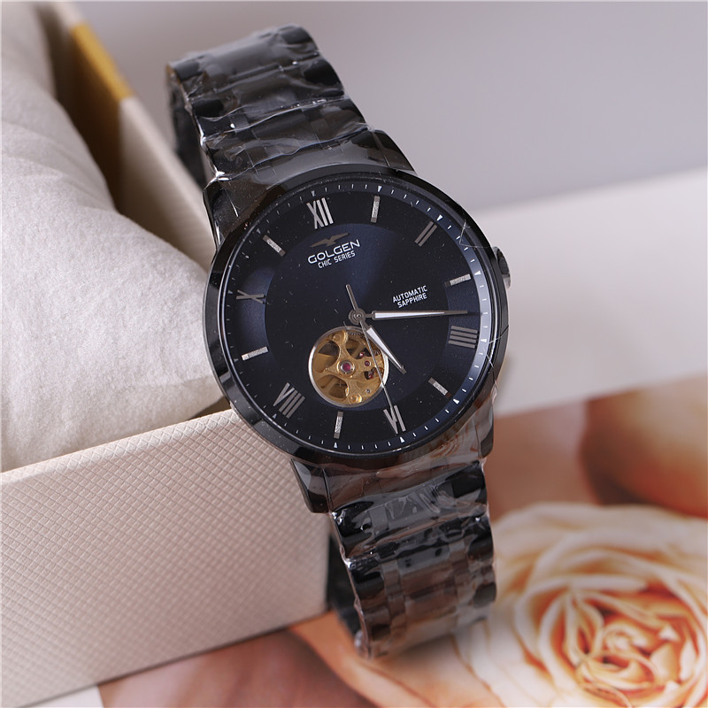 新款正品golgen古尊商务男表男士镂空自动自动机国产腕表