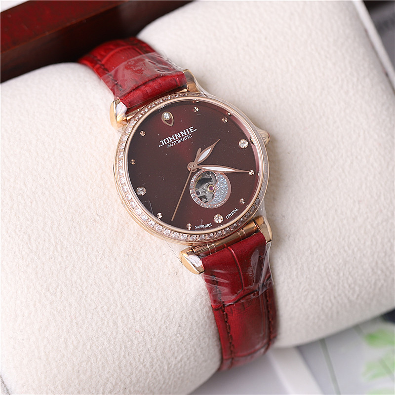 正品johnnie尊尼手表女表女士全自动机械表镂空潮流国产腕表