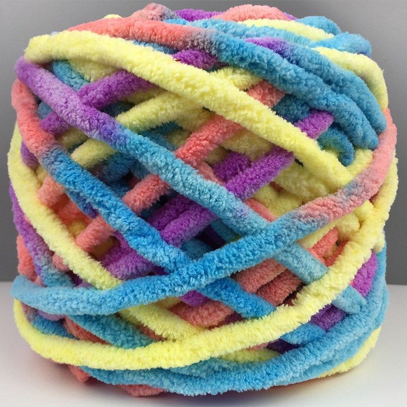 钩鞋粗毛线单股冰条线手工编织织围巾线棒针毛线包线勾拖鞋宝宝—毛线