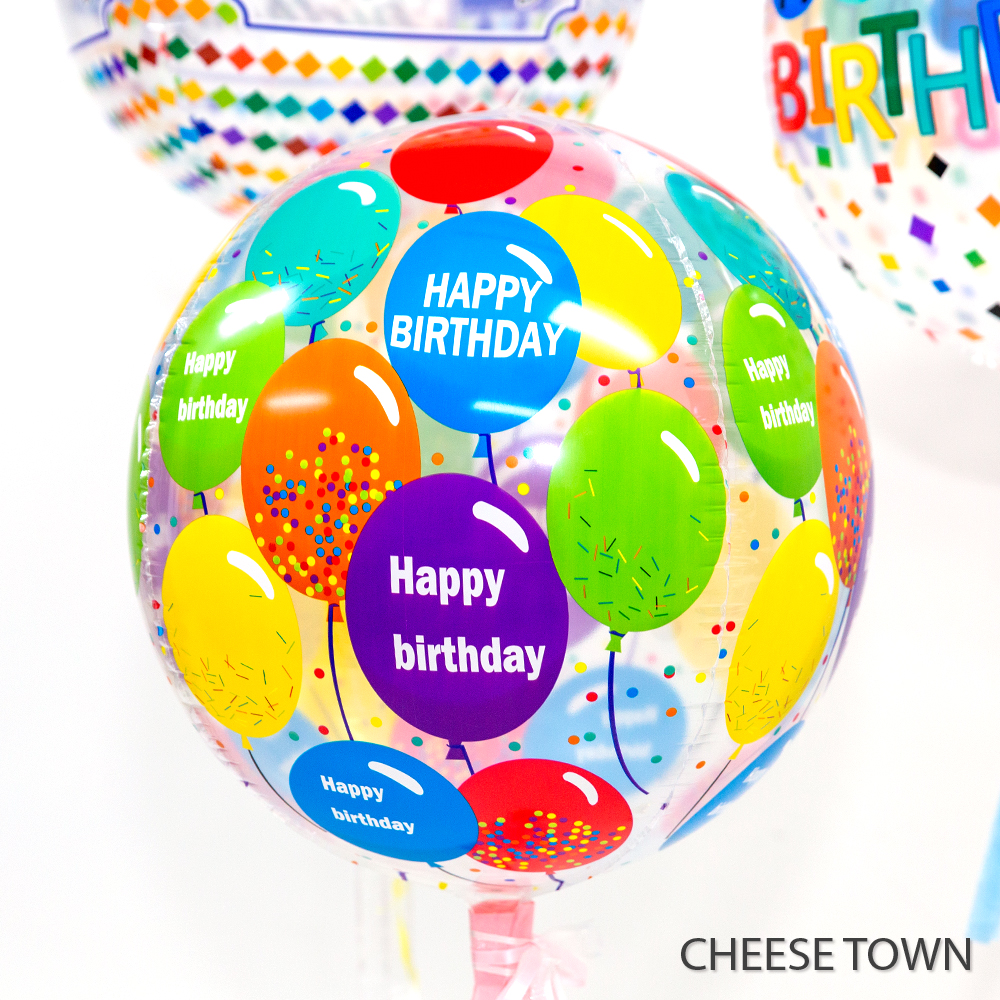 22寸4d透明happybirthday印花铝膜气球生日快乐乐尼飘空气球