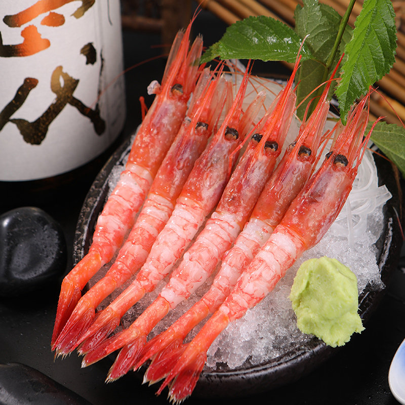 北极甜虾大号甜虾日料刺身冰虾腹籽虾海虾日式冻虾