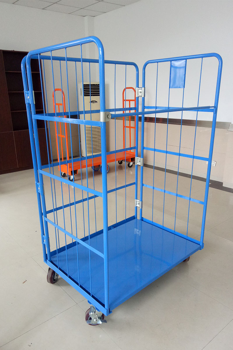 折叠物流台车仓库推车周转仓储笼车周转车网格型仓储货架