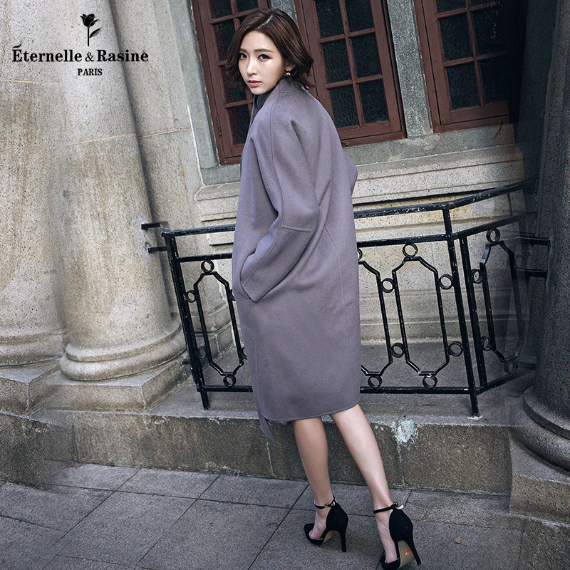 法国eternelle&rasine冬装新款女装双面尼羊毛大衣女中长款外套