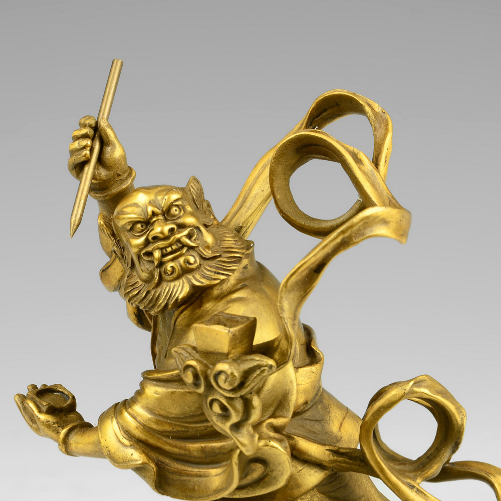 魁星摆件开光纯铜星点踢斗助学学业书房家居摆件