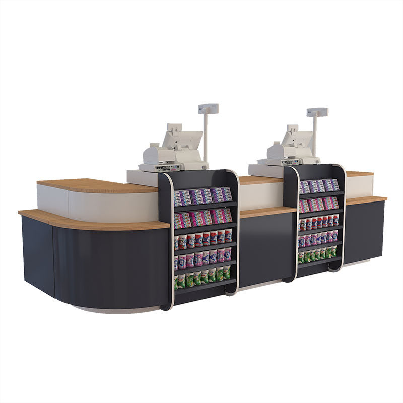 超市收银台柜台便利店转角柜台药店母婴店化妆品组合展示架小货架