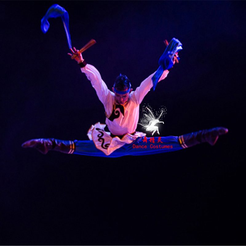 蒙古新款筷子舞湛男子群舞舞蹈改良袍艺练功民族服装