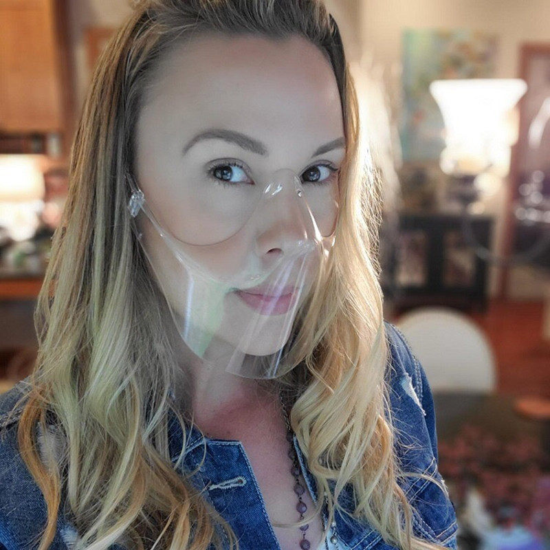 透明口罩明星胡杏儿同款餐饮pc全透防护面罩tvb颁奖礼防雾防风沙