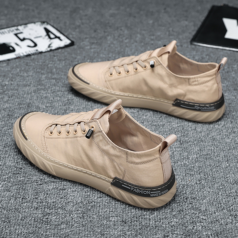 夏季男鞋工作板鞋帆布潮流百搭休闲老北京冰丝透气布鞋一脚蹬潮鞋